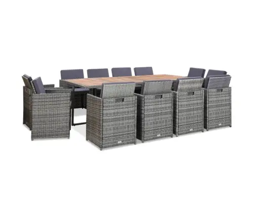 13-Osaline Aiamööblikomplekt Patjadega, Polürotang, Antratsiit