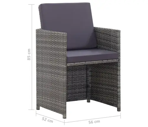 13-Osaline Aiamööblikomplekt Patjadega, Polürotang, Antratsiit