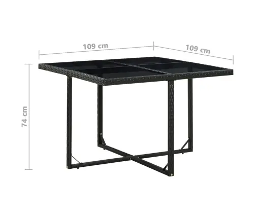 5-Osaline Aiamööblikomplekt Patjadega, Polürotang, Must