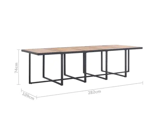 Lauko Komplektas Su Pagalvėmis, 15 Dalių, Juodas, Poliratanas