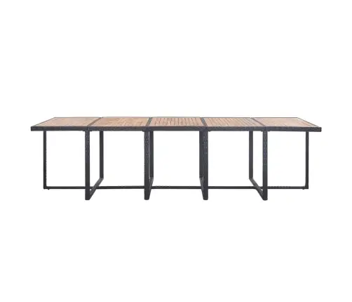 Lauko Komplektas Su Pagalvėmis, 15 Dalių, Juodas, Poliratanas