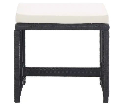 Lauko Komplektas Su Pagalvėmis, 15 Dalių, Juodas, Poliratanas