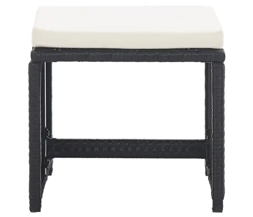 Lauko Komplektas Su Pagalvėmis, 17 Dalių, Juodas, Poliratanas