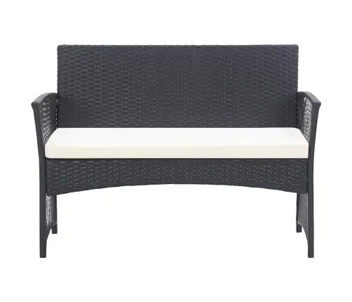 4-Daļīgs Dārza Atpūtas Mēbeļu Komplekts Ar Matraci, Melns Pe Vidaxl