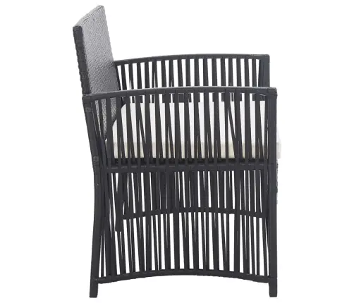 4-Daļīgs Dārza Atpūtas Mēbeļu Komplekts Ar Matraci, Melns Pe Vidaxl