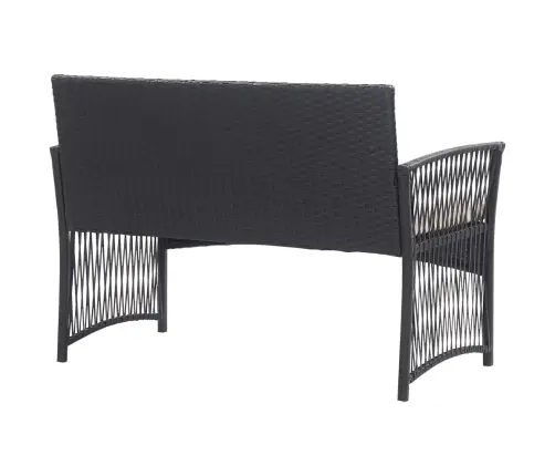 4-Daļīgs Dārza Atpūtas Mēbeļu Komplekts Ar Matraci, Melns Pe Vidaxl