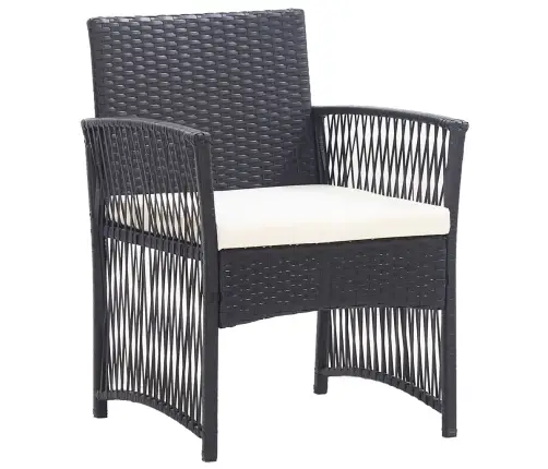 4-Daļīgs Dārza Atpūtas Mēbeļu Komplekts Ar Matraci, Melns Pe Vidaxl