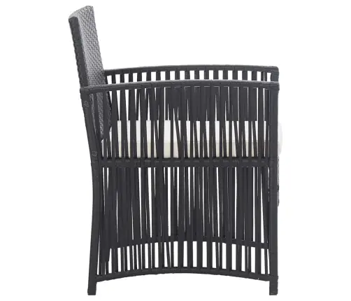 4-Daļīgs Dārza Atpūtas Mēbeļu Komplekts Ar Matraci, Melns Pe Vidaxl