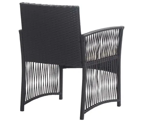 4-Daļīgs Dārza Atpūtas Mēbeļu Komplekts Ar Matraci, Melns Pe Vidaxl