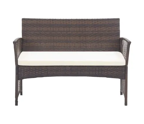 4-Daļīgs Dārza Atpūtas Mēbeļu Komplekts Ar Matraci, Brūns Pe Vidaxl