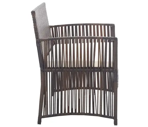 4-Daļīgs Dārza Atpūtas Mēbeļu Komplekts Ar Matraci, Brūns Pe Vidaxl