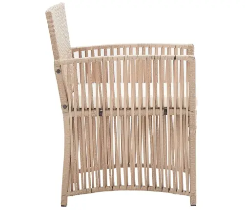 4-Daļīgs Dārza Atpūtas Mēbeļu Komplekts Ar Matraci, Bēšs Pe Vidaxl