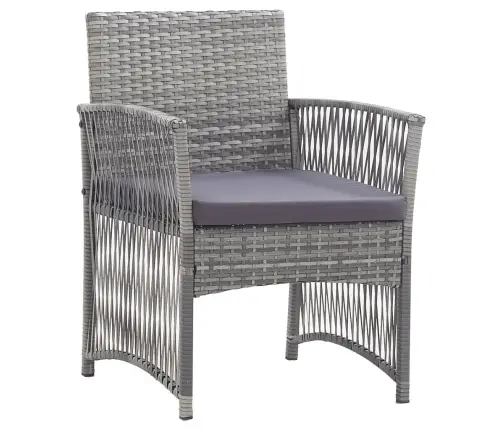 4-Daļīgs Dārza Atpūtas Mēbeļu Komplekts Ar Matraci, Pelēks Pe Vidaxl