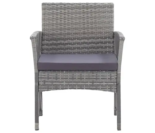 4-Daļīgs Dārza Atpūtas Mēbeļu Komplekts Ar Matraci, Pelēks Pe Vidaxl