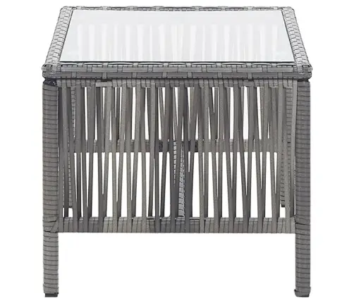 4-Daļīgs Dārza Atpūtas Mēbeļu Komplekts Ar Matraci, Pelēks Pe Vidaxl