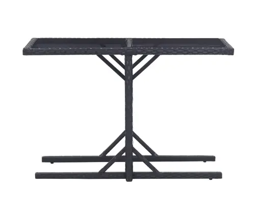 Sodo Stalas, Juodos Spalvos, 110X53X72cm Stiklas, Poliratanas