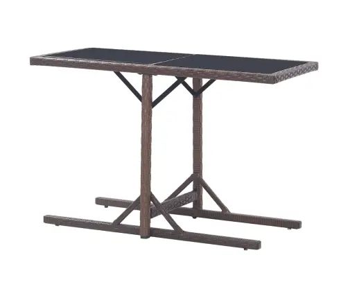 Dārza Galds, Brūns, 110X53X72 Cm Stikls Un Polietilēna Vidaxl