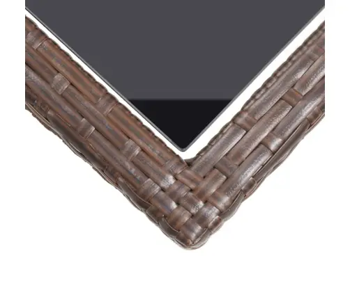 Dārza Galds, Brūns, 110X53X72 Cm Stikls Un Polietilēna Vidaxl