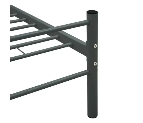 Gultas Rāmis, Pelēks Metāls, 180X200 Cm Vidaxl