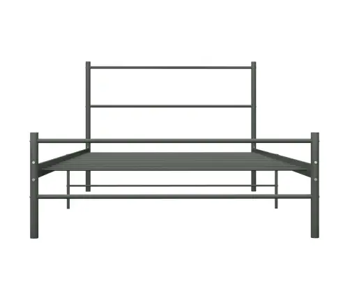 Gultas Rāmis, Pelēks Metāls, 100X200 Cm Vidaxl