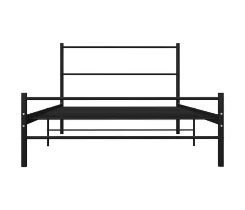 Voodiraam, Must, Metall, 100 X 200 Cm