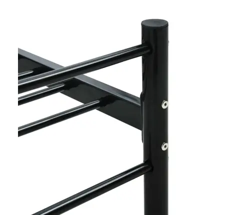 Voodiraam, Must, Metall, 100 X 200 Cm