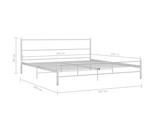 Gultas Rāmis, Balts Metāls, 180X200 Cm Vidaxl