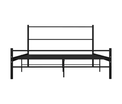 Gultas Rāmis Ar Galvgali Bez Matrača, Melns, 140X200 Cm, Metāls Vidaxl