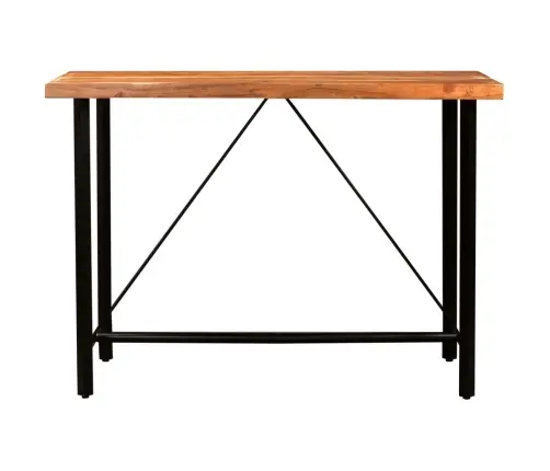 7-Daļīgs Bāra Mēbeļu Komplekts, Akācijas Masīvkoks, Dabīga Āda Vidaxl