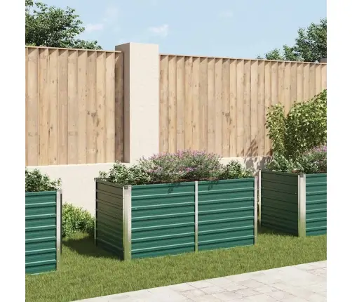 Kõrgendatud Peenrakast 160X80X77 cm Tsingitud Teras, Roheline