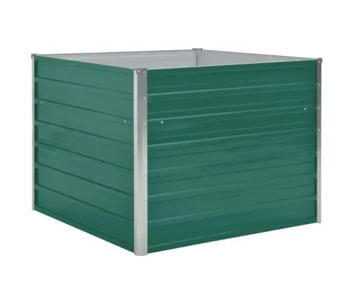 Kõrgendatud Peenrakast 100X100X77 cm Tsingitud Teras, Roheline