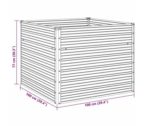 Kõrgendatud Peenrakast 100X100X77 cm Tsingitud Teras, Roheline