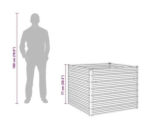 Kõrgendatud Peenrakast 100X100X77 cm Tsingitud Teras, Roheline