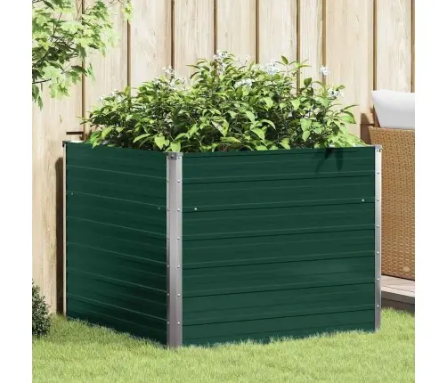 Kõrgendatud Peenrakast 100X100X77 cm Tsingitud Teras, Roheline