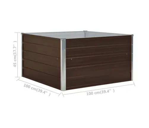 Kõrge Peenrakast 100 X 100 X 45 cm Tsingitud Teras, Pruun