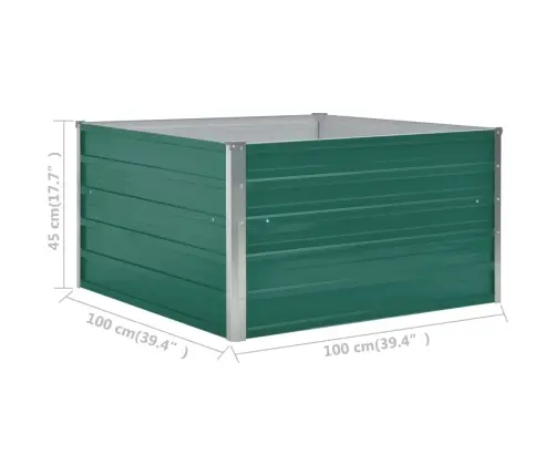 Puķu Kaste, Zaļa, 100X100X45 Cm, Cinkots Tērauds Vidaxl