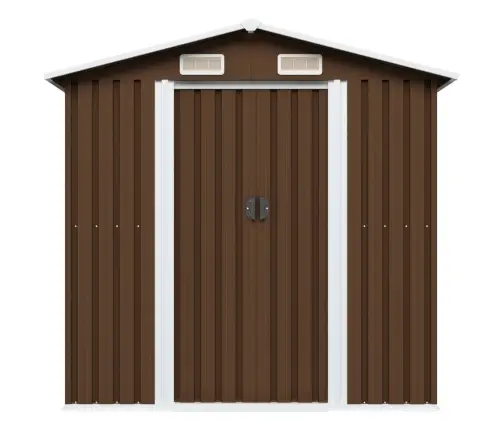 Dārza Šķūnis, Brūns, 204X132X186 Cm, Tērauds Vidaxl