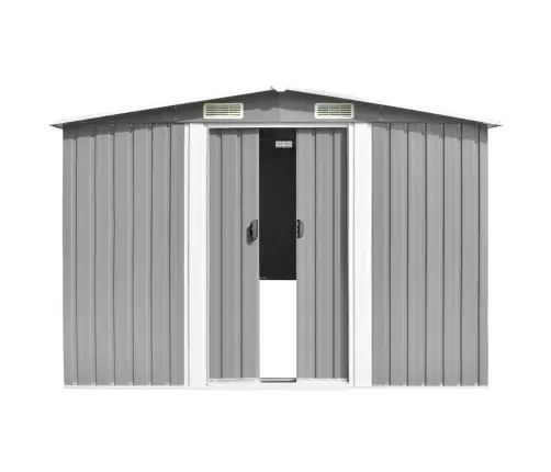 Dārza Šķūnis, Pelēks, 257X779X181 Cm, Cinkots Tērauds Vidaxl