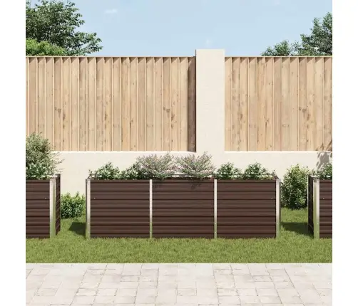 Augstā Puķu Kaste, Cinkots Tērauds, 240X40X77 Cm, Brūna Vidaxl