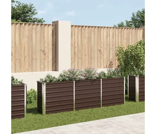 Augstā Puķu Kaste, Cinkots Tērauds, 240X40X77 Cm, Brūna Vidaxl