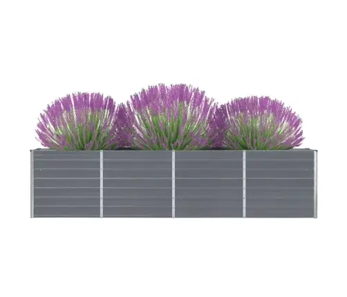 Puķu Kaste, Pelēka, 320X40X77 Cm, Cinkots Tērauds Vidaxl