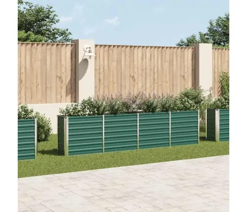 Puķu Kaste, Zaļa, 320X40X77 Cm, Cinkots Tērauds Vidaxl