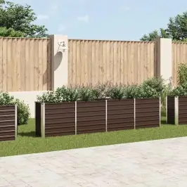 Puķu Kaste, Brūna, 320X40X77 Cm, Cinkots Tērauds Vidaxl