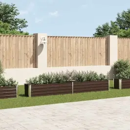 Augstā Puķu Kaste, Cinkots Tērauds, 320X40X45 Cm, Brūna Vidaxl