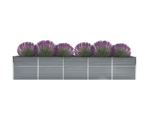 Augstā Puķu Kaste, Cinkots Tērauds, 400X80X77 Cm, Pelēka Vidaxl