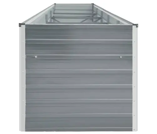 Augstā Puķu Kaste, Cinkots Tērauds, 400X80X77 Cm, Pelēka Vidaxl