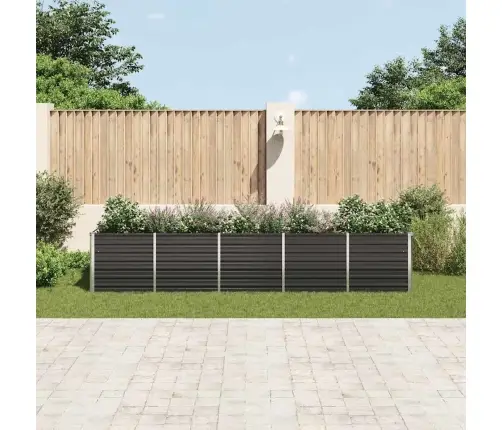 Augstā Puķu Kaste, Cinkots Tērauds, 400X80X77 Cm, Pelēka Vidaxl