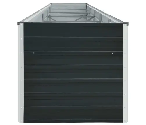 Augstā Puķu Kaste, Cinkots Tērauds, 400X80X77 Cm, Pelēka Vidaxl