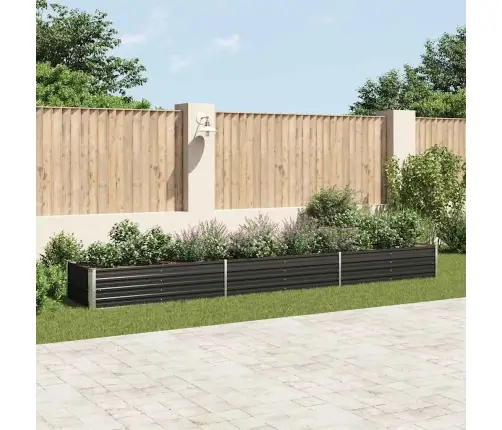 Augstā Puķu Kaste, Cinkots Tērauds, 480X80X45 Cm, Pelēka Vidaxl