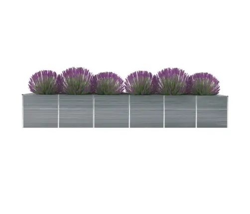 Augstā Puķu Kaste, Cinkots Tērauds, 480X80X77 Cm, Pelēka Vidaxl